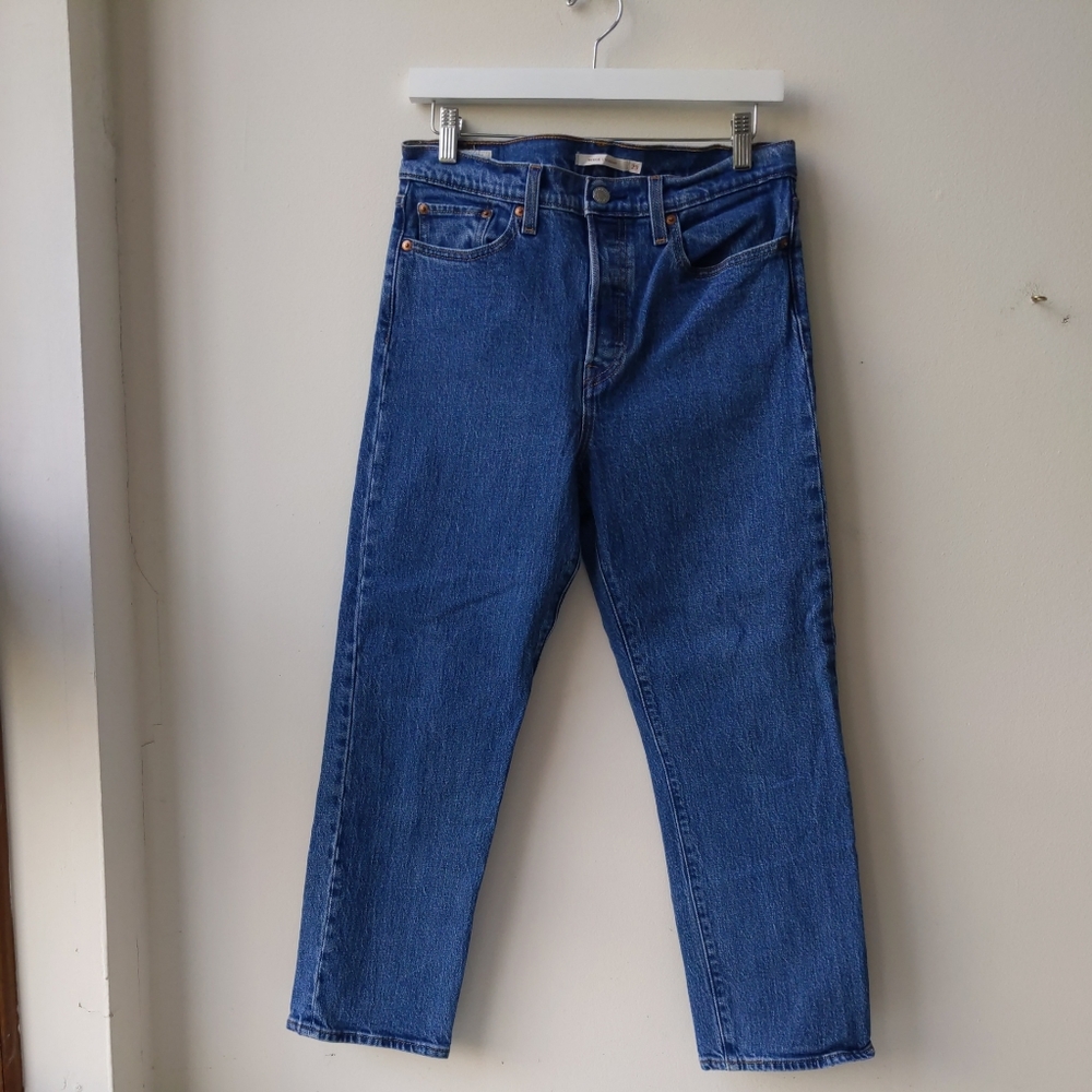 Levi's Wedgie Straight High Rise Crop Button Fly Jeans Women's 29